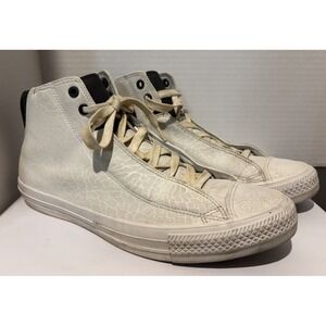 CONVERSE ALL-STAR ALPHA MidTop WHITE W/ BLACK Leather (Men 10.5) 154874C